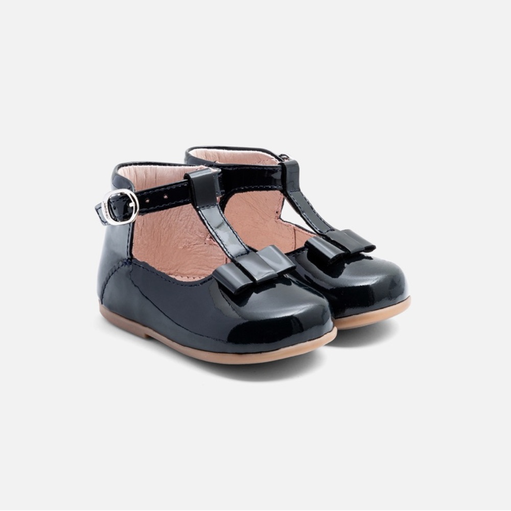 Jacadi Puce T Bar Mary Jane Dress Shoes - Picture 4 of 5